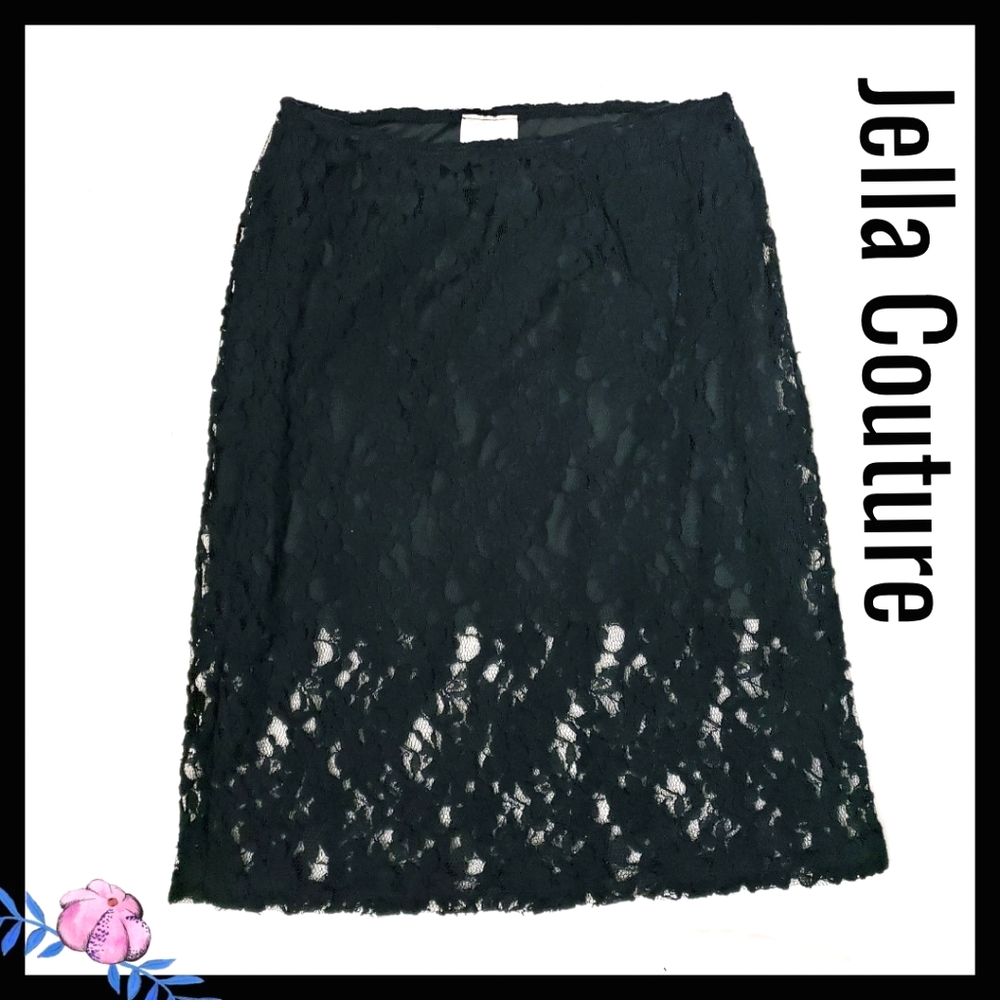 $  3/$15 JellaCouture:Size:S/Black Floral Lace Skirt